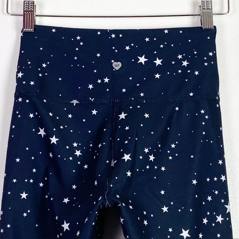 Wildfox Women's High Waist/Rise Black White Scattered Stars Printed 7/8 Leggings - Picture 9 of 13